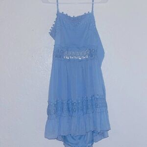 Blue flowy lace dress